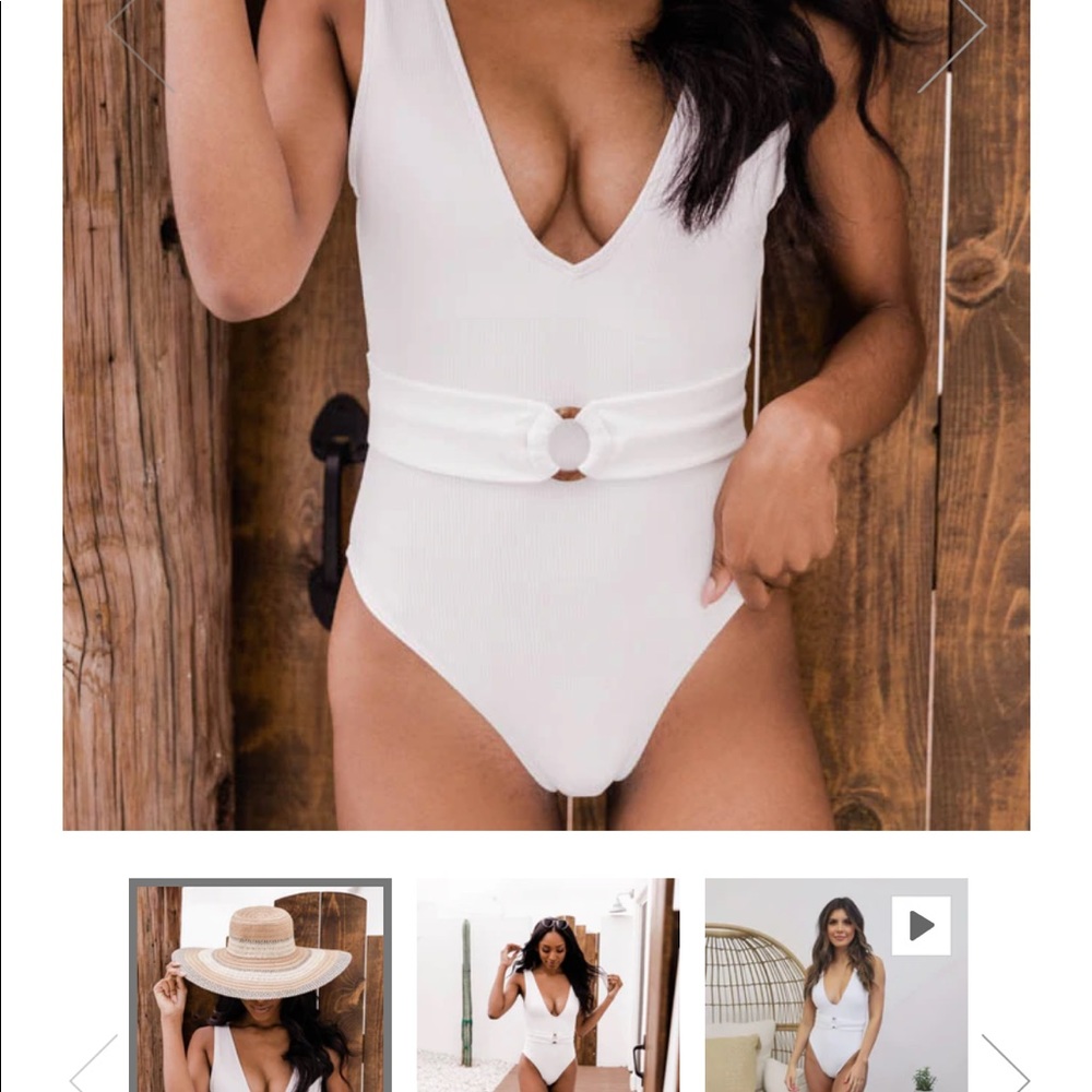 Pink Lilly SUNSHINE GODDESS WHITE ONE PIECE SWIMSUIT- medium